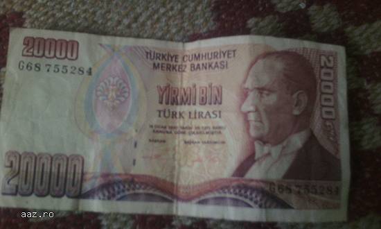 lira turceasca 1970 valoare 20000