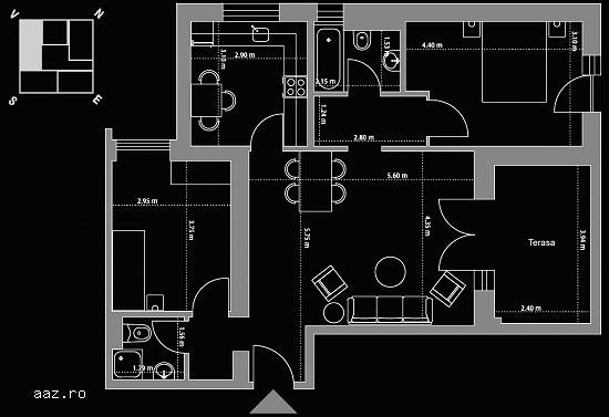 Apartament 3 camere 120 mp Complex Rezidential West-Park