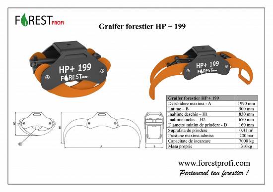 Graifer forestier pentru lemn HP+ 199