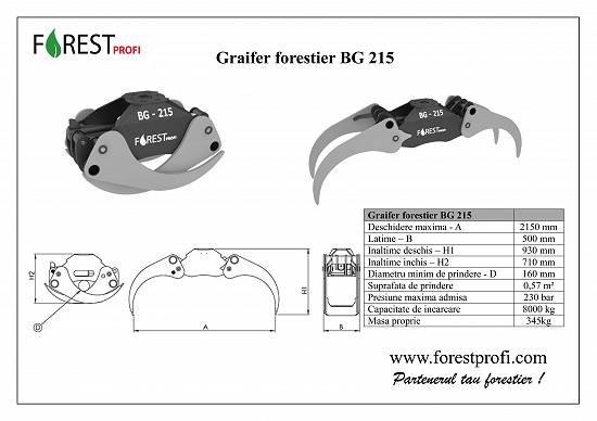 Graifer forestier pentru biomasa BG 215