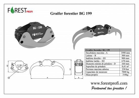 Graifer forestier deseuri vegetale BG 199