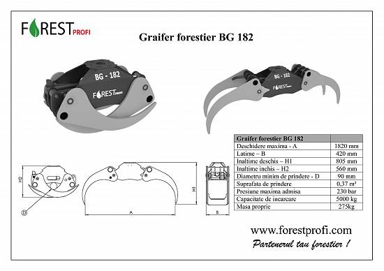 Graifer forestier pentru biomasa BG 182