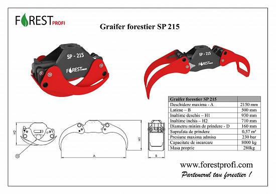 Graifer forestier pentru lemn SP 215