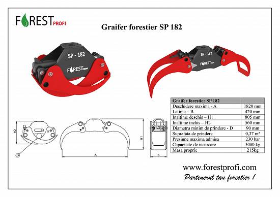 Graifer forestier pentru bustean SP 182