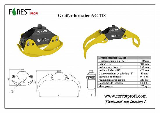 Graifer forestier pentru lemn NG 118