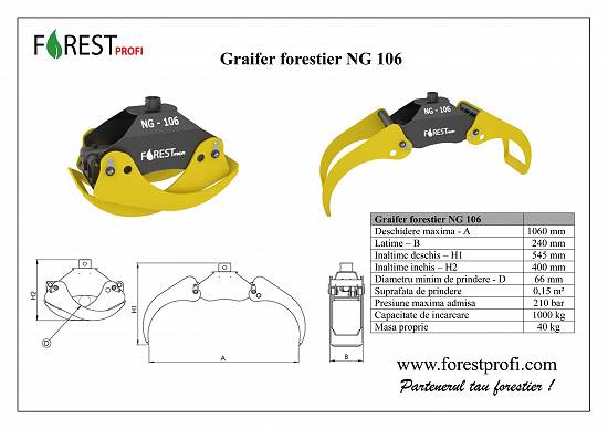 Graifer forestier pentru bustean NG 106
