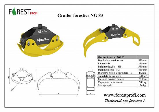 Graifer forestier pentru lemn NG 83