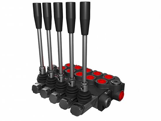 Distribuitor hidraulic monobloc 5 sectiuni 80 l/min
