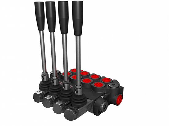 Distribuitor hidraulic monobloc 4 sectiuni 80 l/min