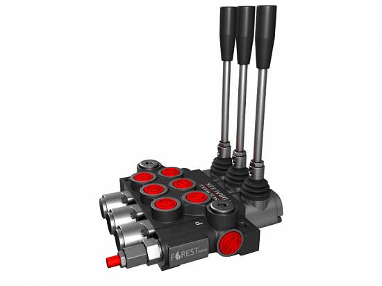 Distribuitor hidraulic monobloc 3 sectiuni 80 l/min