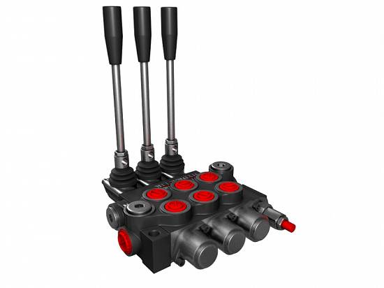 Distribuitor hidraulic monobloc 3 sectiuni 80 l/min