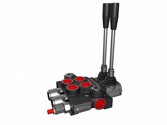 Distribuitor hidraulic monobloc 2 sectiuni 80 l/min