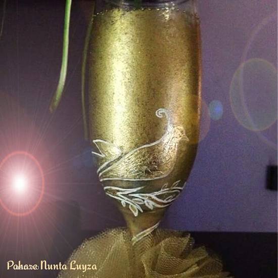 pahare nunta si botez pictate si ornate manual