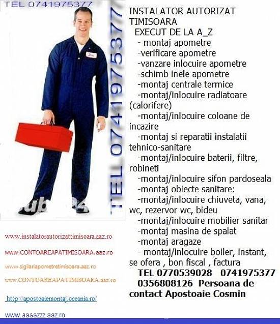 INSTALATOR AUTORIZAT TIMISOARA