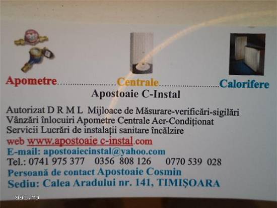 INSTALATOR AUTORIZAT TIMISOARA