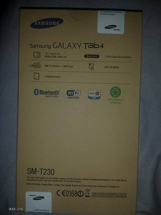 Samsung Galaxy Tab 4 Noua,  Sigilata