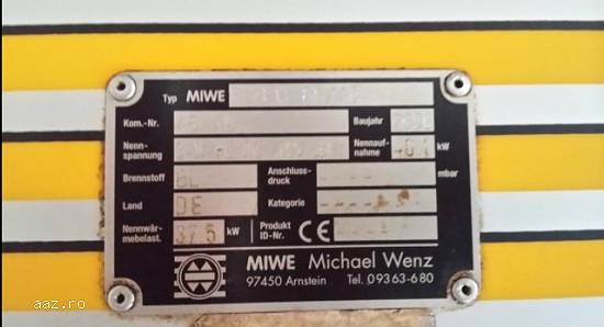 4000 euro CUPTOR MIWE ROTATIV PE GAZ
