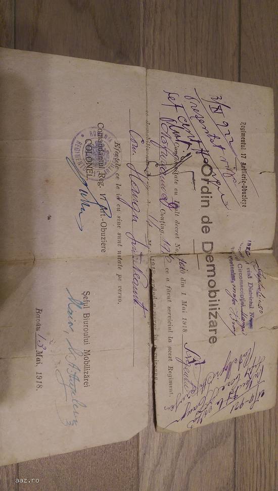 Documente emise de autoritati romane in perioada interbelica
