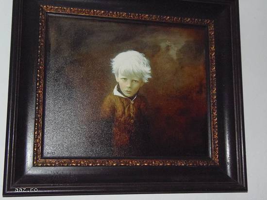 Tablou portret ,  ulei pe panza,  semnat ,  500 euro dimensiuni cu cadru lungime 63 cm latime 55 cm 