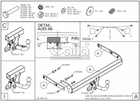 Carlig Remorcare Galia pentru Audi A6 2011-