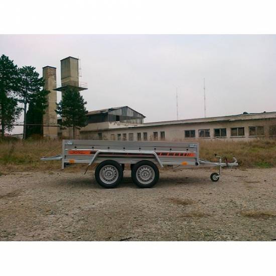Remorca auto 750 kg Boro Agro basculabil cu punte tandem 233x132 cm