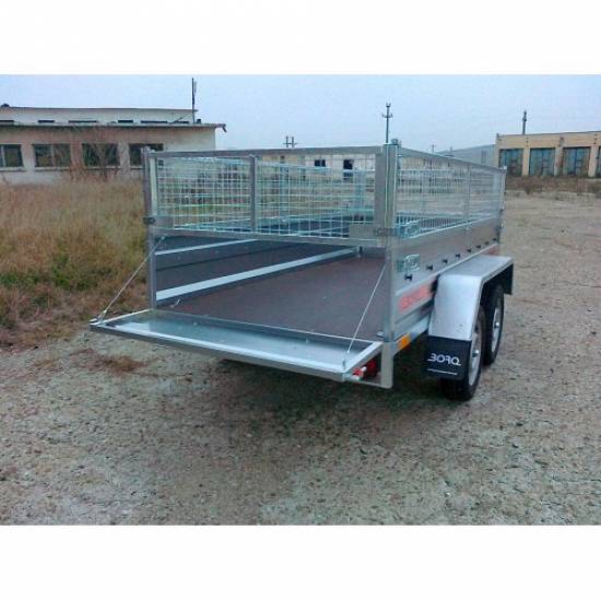 Remorca auto 750 kg Boro Agro basculabil cu punte tandem 233x132 cm