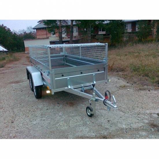 Remorca auto 750 kg Boro Agro basculabil cu punte tandem 233x132 cm