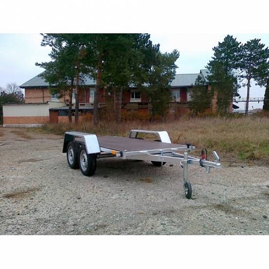 Remorca auto 750 kg Boro Agro basculabil cu punte tandem 233x132 cm