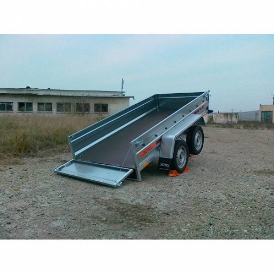 Remorca auto 750 kg Boro Agro basculabil cu punte tandem 265x132 cm
