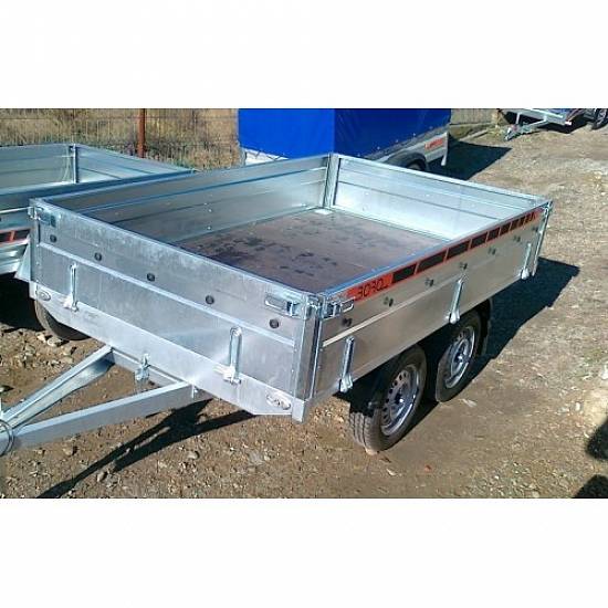 Remorca auto 750 kg Boro BH punte tandem,  dimensiune 300X150 cm