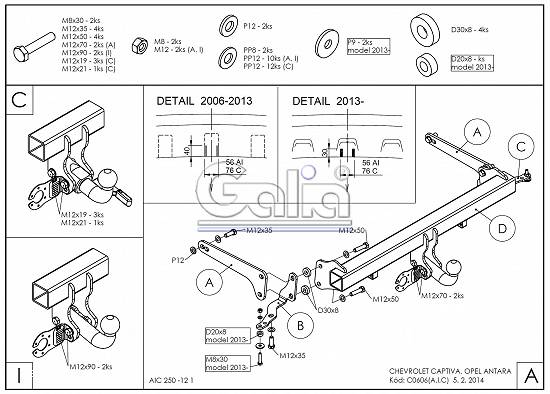 Carlig Remorcare Galia pentru Chevrolet Captiva