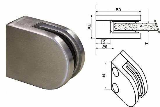 Cleme inox pentru balustrade cu sticla