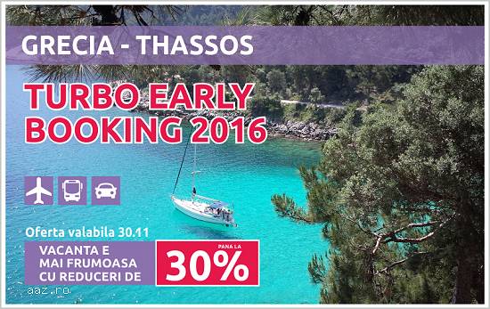 Turbo Early Booking THASSOS 2016 !
