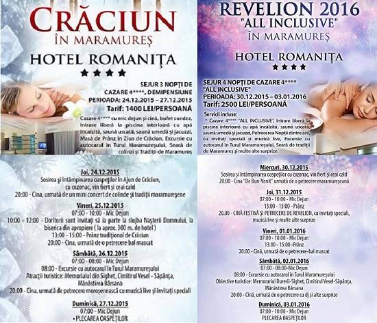 Petrece sarbatorile de iarna la Hotel Romanita 4* - Recea,  Maramures !