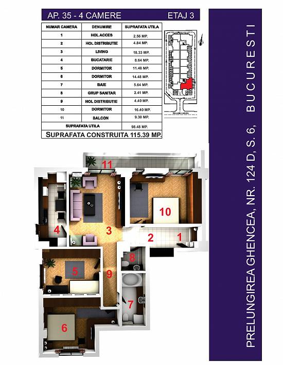 Apartamente noi 4 camere Confort Ghencea