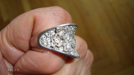 Inel argint 925 cu 100 pietre marcasite