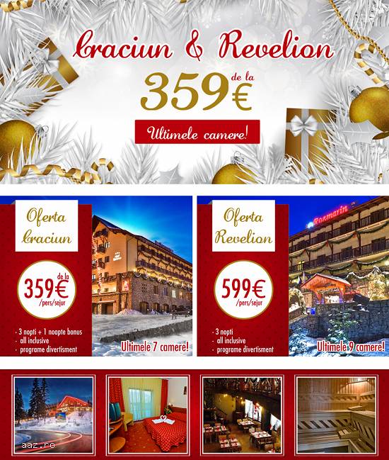 Craciun,  Revelion Predeal - Hotel Rozmarin 4* !