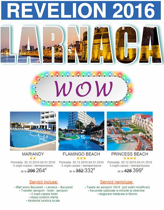 Ultimele locuri | Revelion Larnaca !