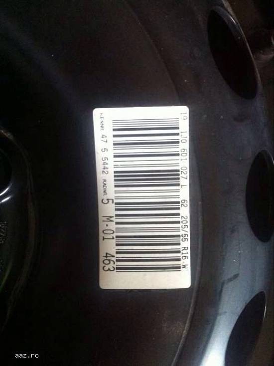 Janta tabla VW GOLF4 5*100 16inch 6,  5j et42 fab 03 made in germany.