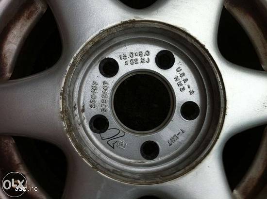 Set jante GM OPEL OMEGA 5*120 15inch 6j et52 fab 1999 made in u.s.a.