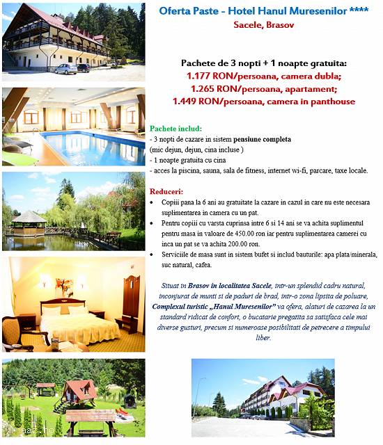 Paste - Hotel Hanul Muresenilor 4*,  Sacele-Brasov