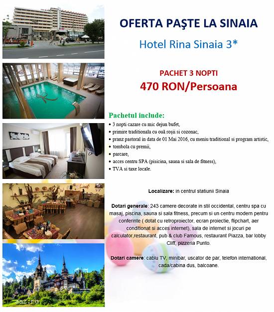Paste la Sinaia - Hotel Rina Sinaia 3*