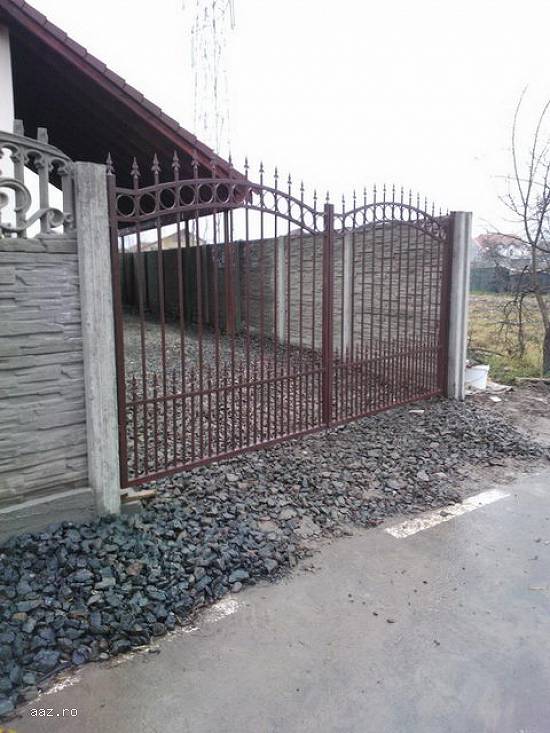 Porti si garduri din fier forjat vopsite, zincate cu policarbonat