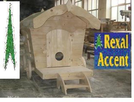Casute din lemn pentru copii,      RULOTE din lemn Casuta Rulota rexal ro