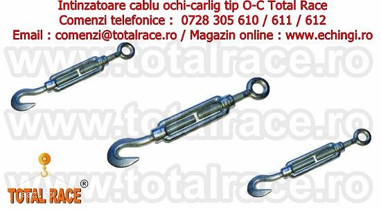 Intinzator cablu cu un ochi de prindere si un carlig M8 Total Race