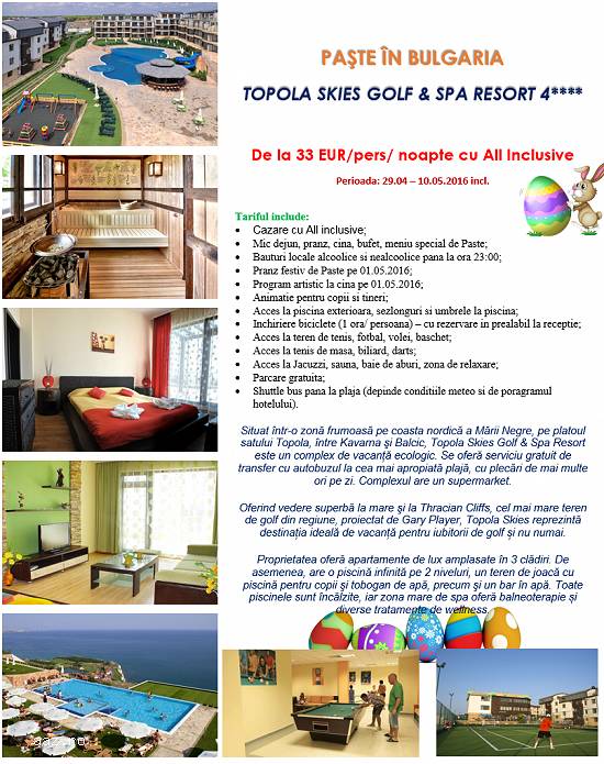 Paste Bulgaria - Topola Skies Golf&Spa Resort 4*