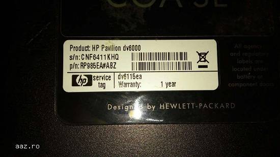 Vând urgent HP pavilion dv6000