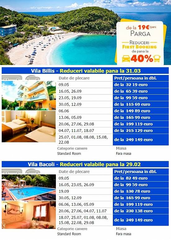 Parga - Perla Marii Ionice! De la doar 19 €/pers