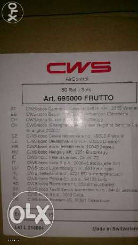 Odorizant Parfum CWS Frutto Auto / Camera - Guma Turbo 100% Original
