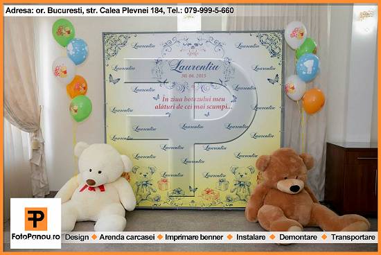 Oferim in chirie foto panou cu banner la orice marime si pentru orice eveniment !